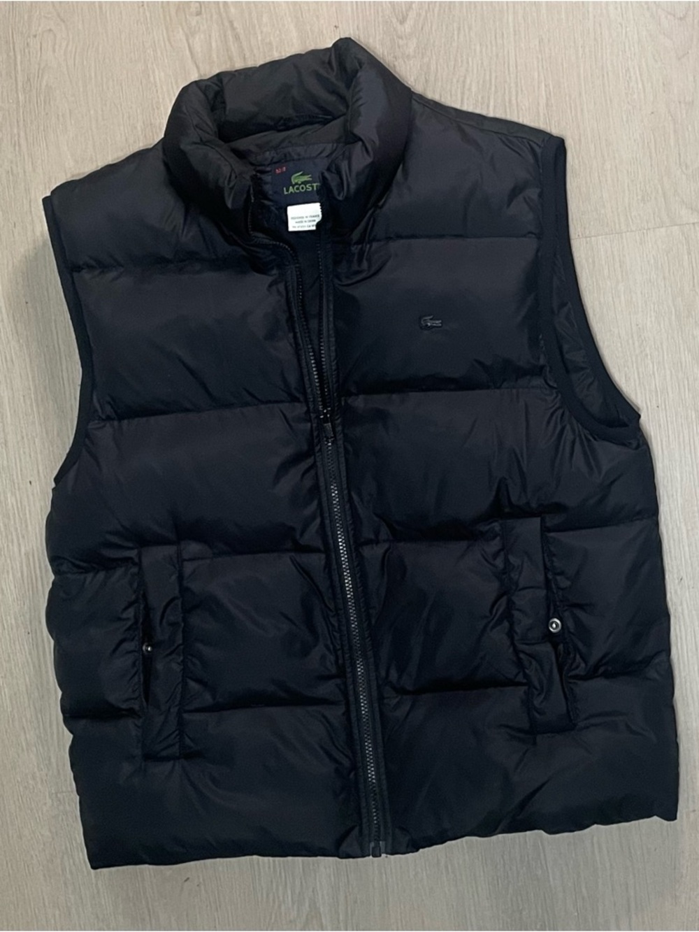 WORN Lacoste Puffer Vest Triple Black